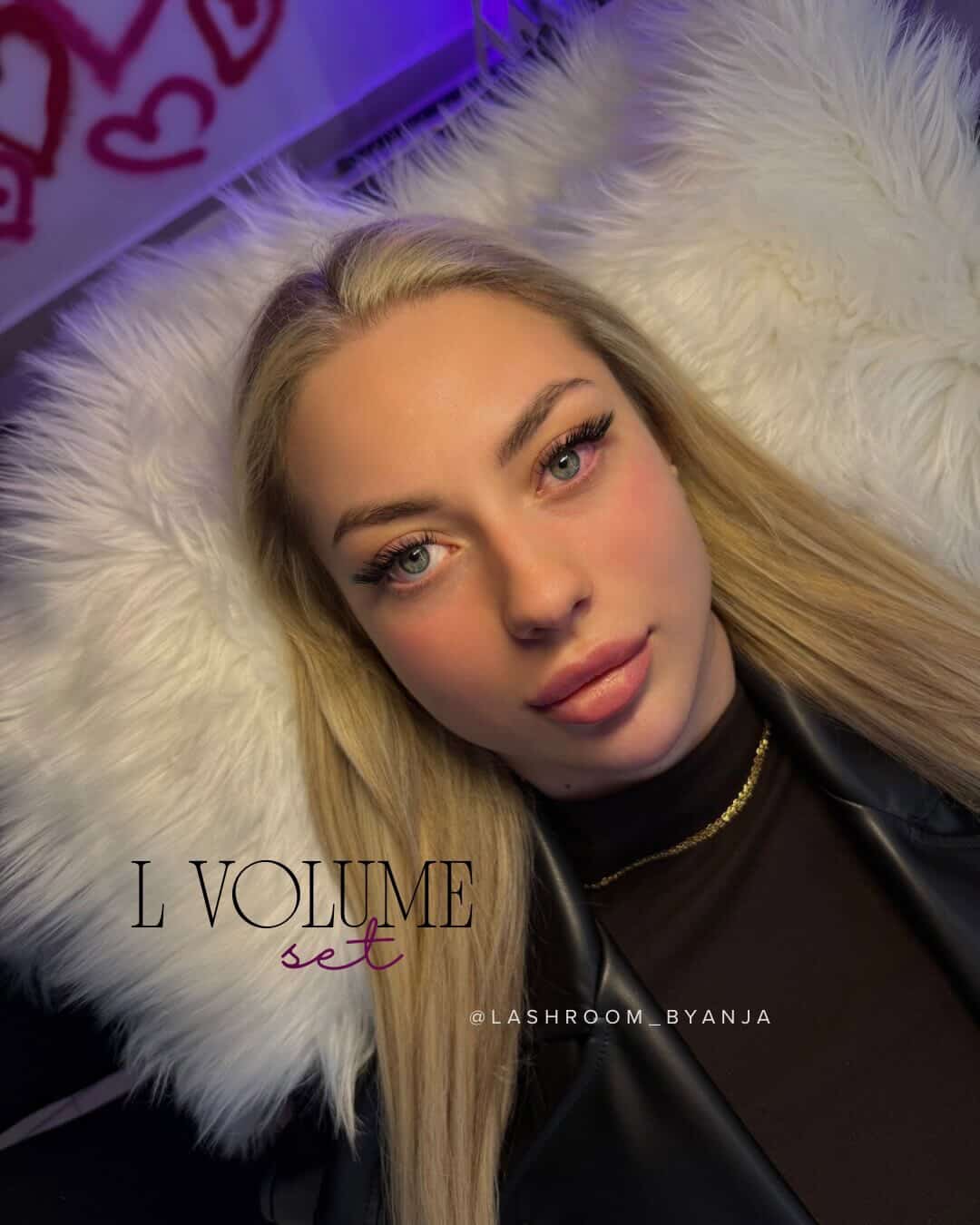 L volumen (nadogradnja trepavica sa L zakrivljenošću)